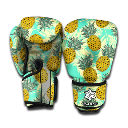 Tropical Vintage Pineapple Pattern Print Boxing Gloves