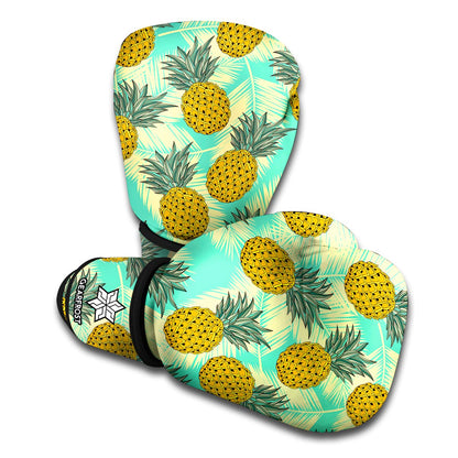 Tropical Vintage Pineapple Pattern Print Boxing Gloves