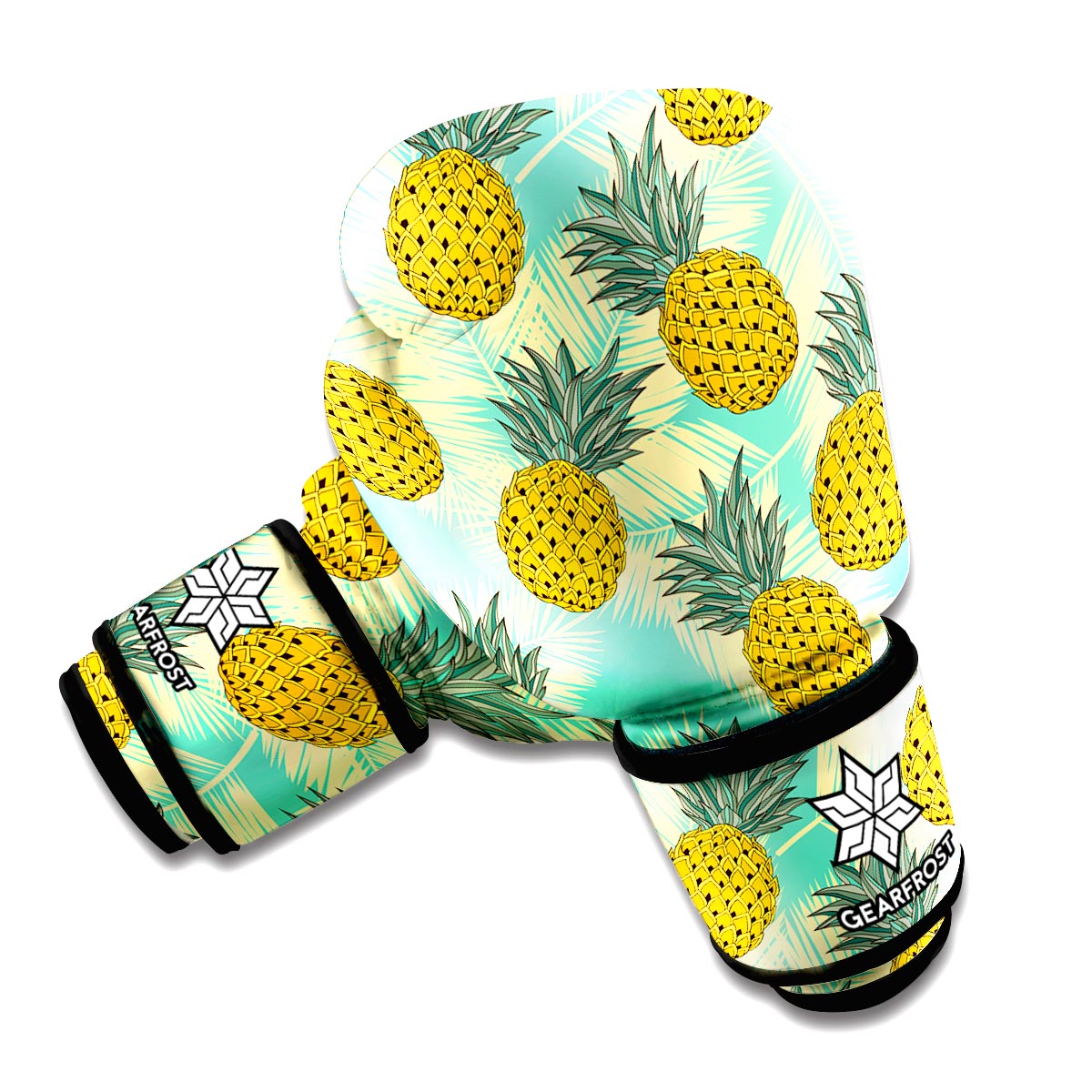 Tropical Vintage Pineapple Pattern Print Boxing Gloves