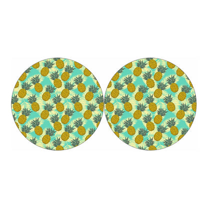 Tropical Vintage Pineapple Pattern Print Car Coasters