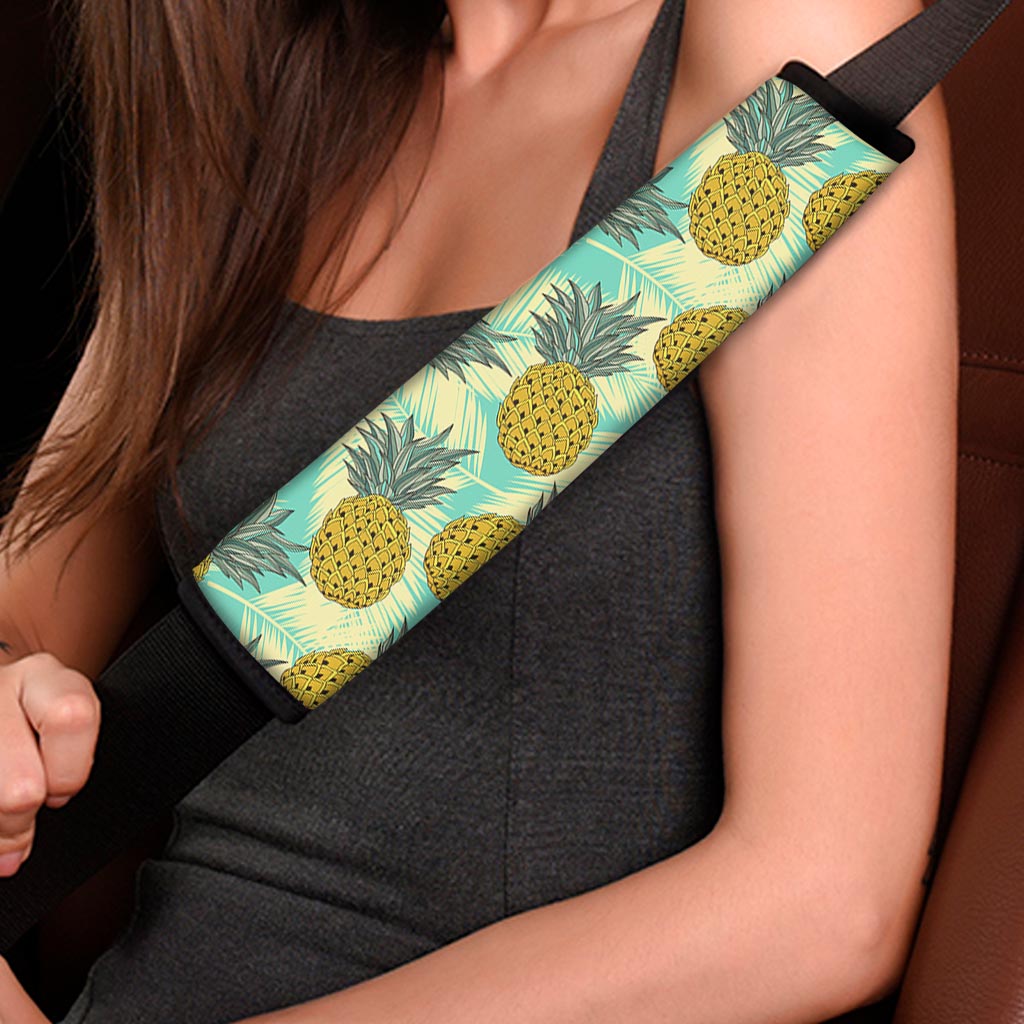 Tropical Vintage Pineapple Pattern Print Car Seat Belt Covers