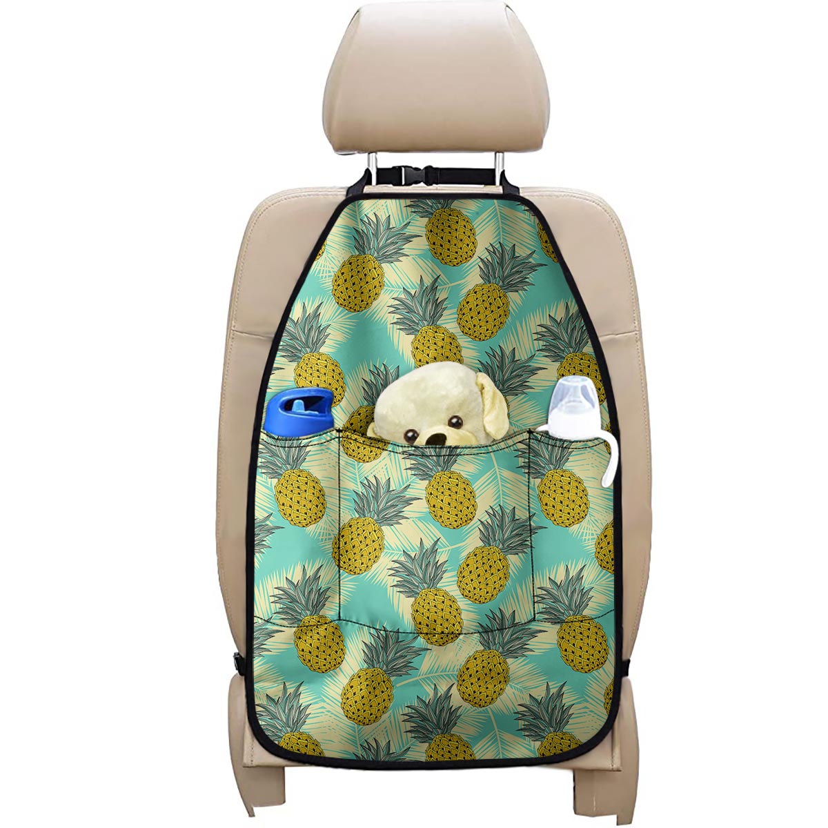 Tropical Vintage Pineapple Pattern Print Car Seat Organizers