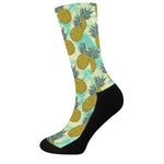 Tropical Vintage Pineapple Pattern Print Crew Socks