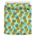 Tropical Vintage Pineapple Pattern Print Duvet Cover Bedding Set