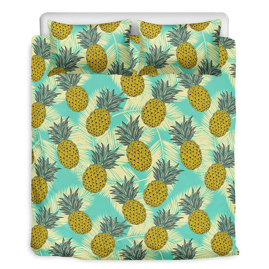 Tropical Vintage Pineapple Pattern Print Duvet Cover Bedding Set