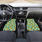 Tropical Vintage Pineapple Pattern Print Front and Back Car Floor Mats