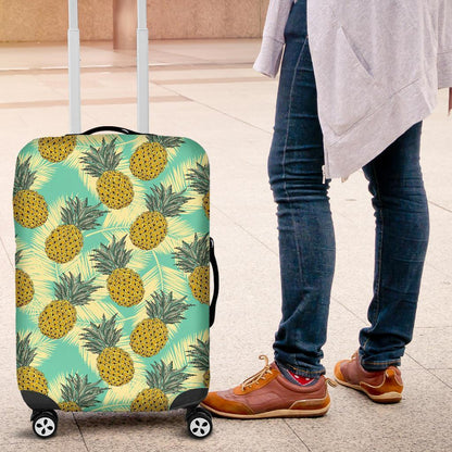 Tropical Vintage Pineapple Pattern Print Luggage Cover GearFrost