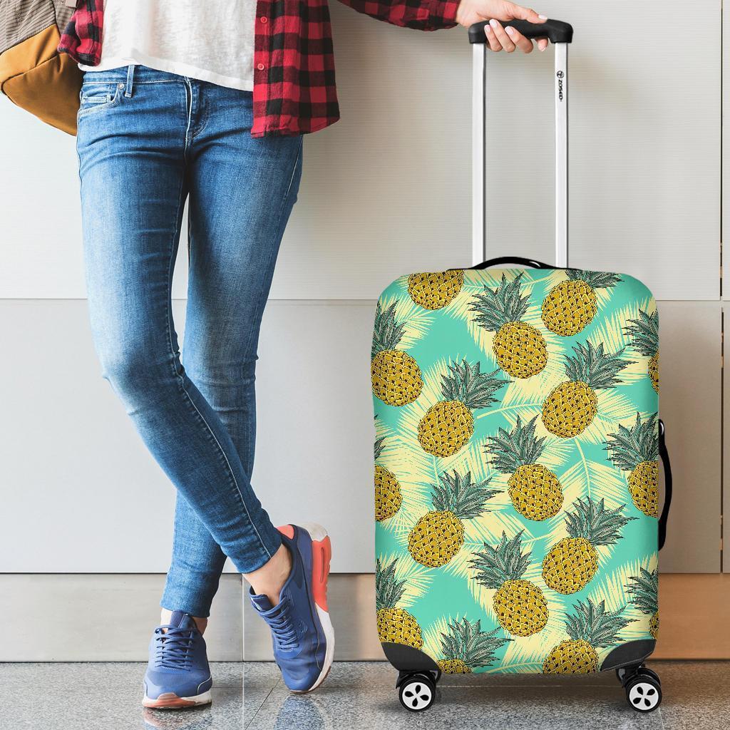 Tropical Vintage Pineapple Pattern Print Luggage Cover GearFrost