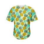Tropical Vintage Pineapple Pattern Print Men's Baseball Jersey
