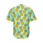 Tropical Vintage Pineapple Pattern Print Men's Baseball Jersey