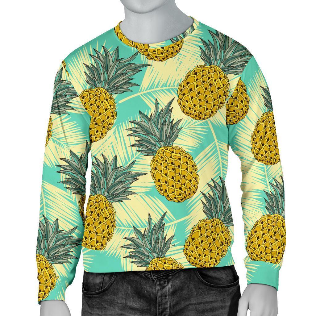Tropical Vintage Pineapple Pattern Print Men's Crewneck Sweatshirt GearFrost