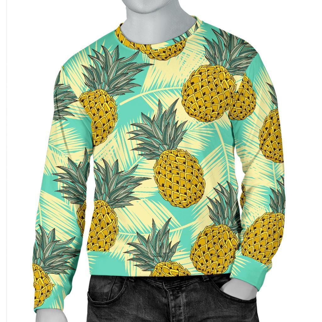 Tropical Vintage Pineapple Pattern Print Men's Crewneck Sweatshirt GearFrost