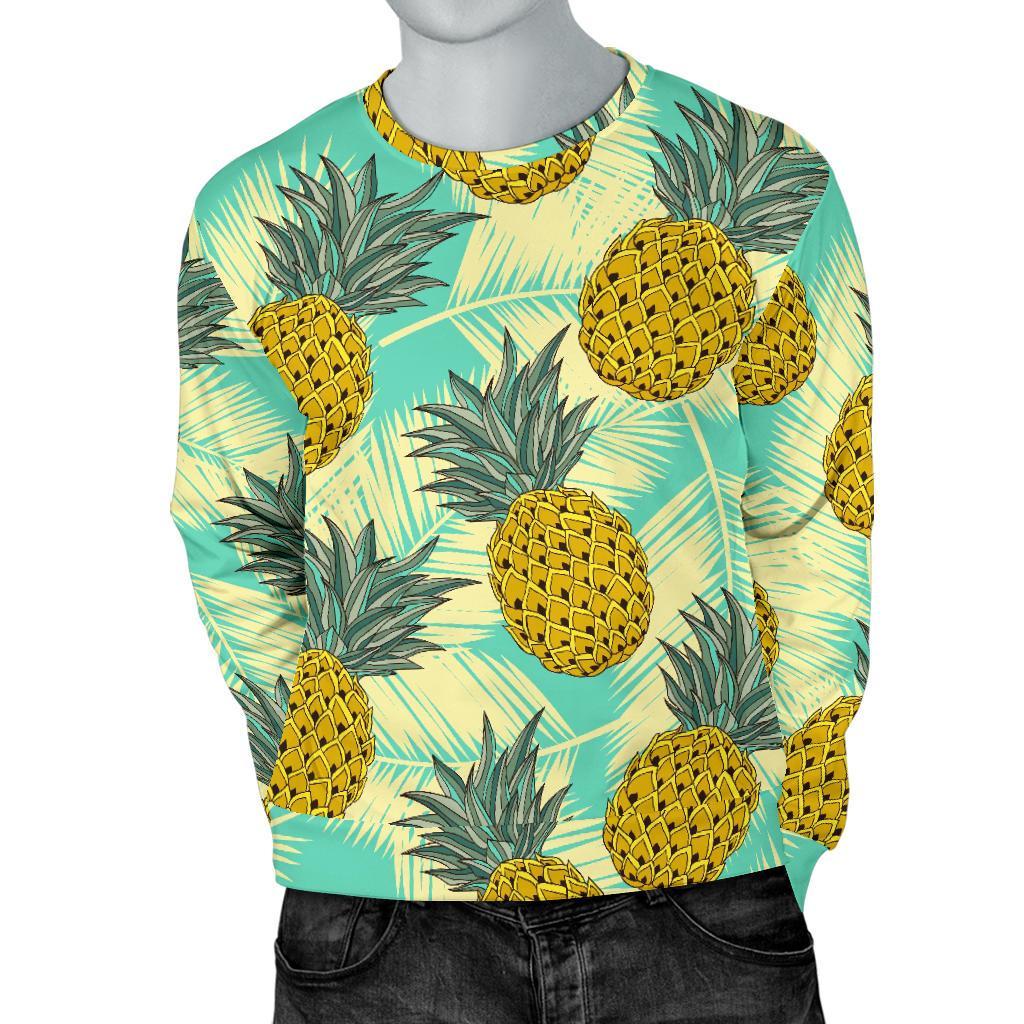 Tropical Vintage Pineapple Pattern Print Men's Crewneck Sweatshirt GearFrost