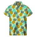 Tropical Vintage Pineapple Pattern Print Men's Short Sleeve Shirt