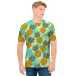 Tropical Vintage Pineapple Pattern Print Men's T-Shirt