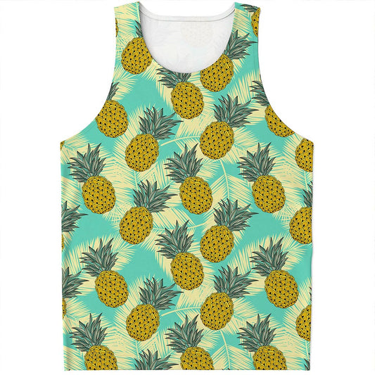 Tropical Vintage Pineapple Pattern Print Men's Tank Top