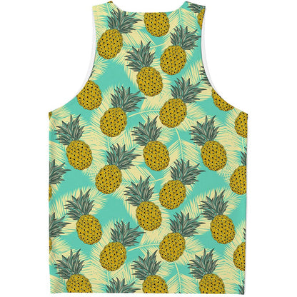 Tropical Vintage Pineapple Pattern Print Men's Tank Top