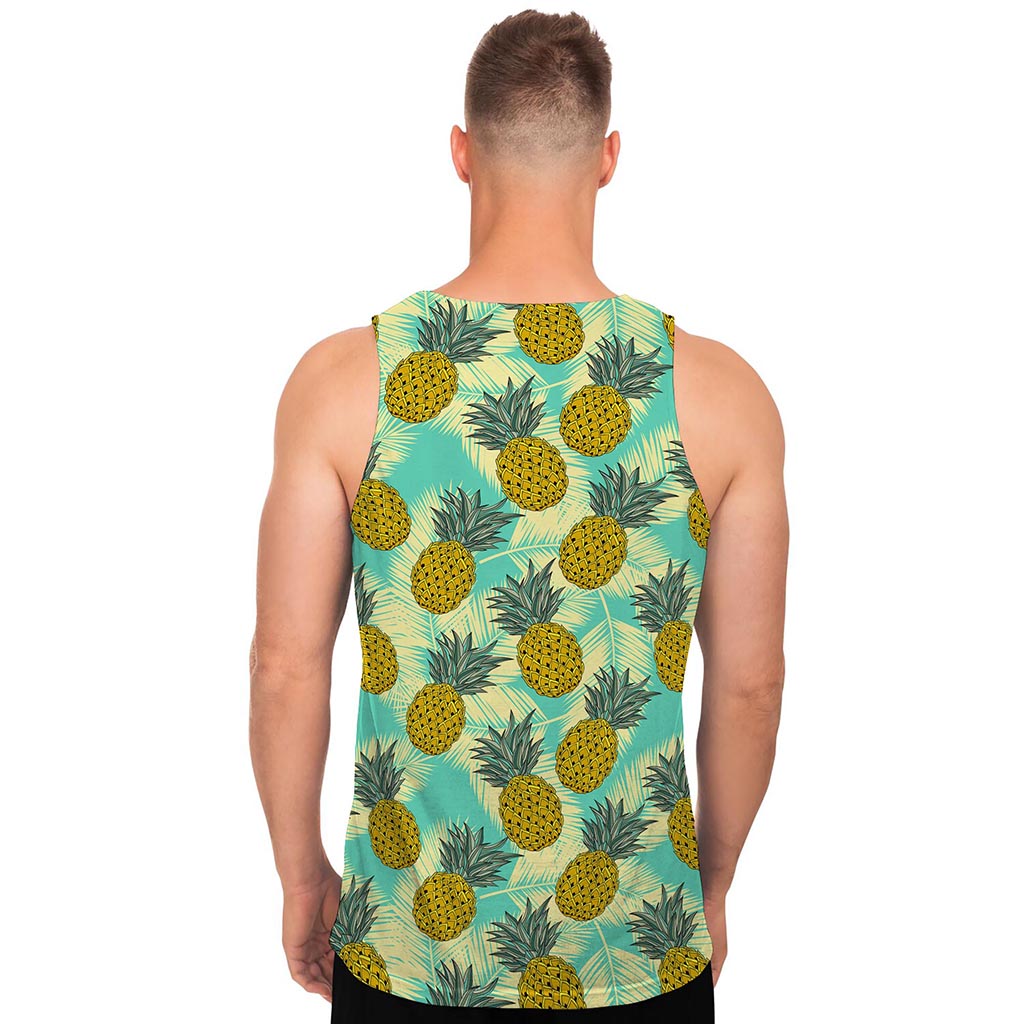 Tropical Vintage Pineapple Pattern Print Men's Tank Top