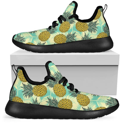 Tropical Vintage Pineapple Pattern Print Mesh Knit Shoes GearFrost