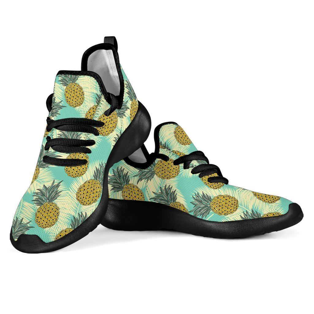 Tropical Vintage Pineapple Pattern Print Mesh Knit Shoes GearFrost