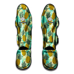 Tropical Vintage Pineapple Pattern Print Muay Thai Shin Guard