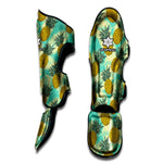 Tropical Vintage Pineapple Pattern Print Muay Thai Shin Guard
