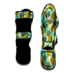 Tropical Vintage Pineapple Pattern Print Muay Thai Shin Guard