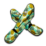 Tropical Vintage Pineapple Pattern Print Muay Thai Shin Guard