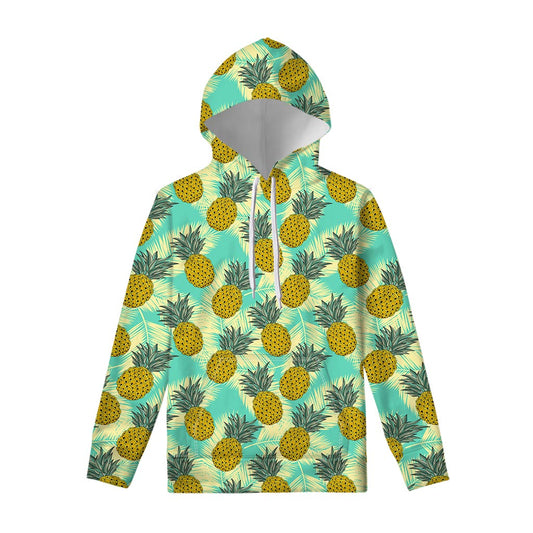 Tropical Vintage Pineapple Pattern Print Pullover Hoodie
