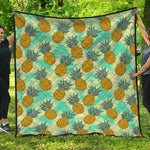 Tropical Vintage Pineapple Pattern Print Quilt