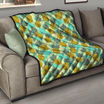 Tropical Vintage Pineapple Pattern Print Quilt