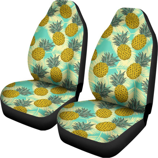Tropical Vintage Pineapple Pattern Print Universal Fit Car Seat Covers