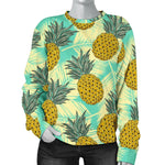 Tropical Vintage Pineapple Pattern Print Women's Crewneck Sweatshirt GearFrost