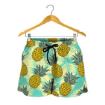 Tropical Vintage Pineapple Pattern Print Women's Shorts