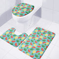 Tropical Watermelon And Pineapple Print 3 Piece Bath Mat Set