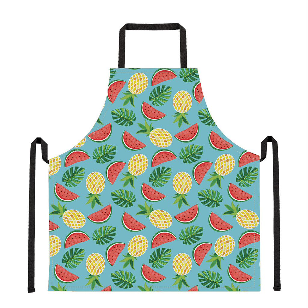 Tropical Watermelon And Pineapple Print Apron