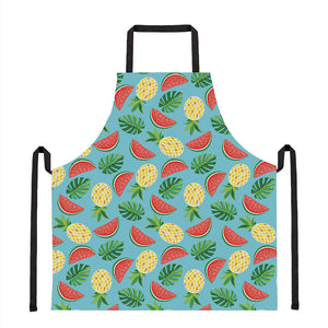 Tropical Watermelon And Pineapple Print Apron