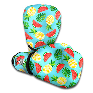 Tropical Watermelon And Pineapple Print Boxing Gloves