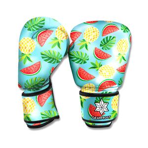 Tropical Watermelon And Pineapple Print Boxing Gloves