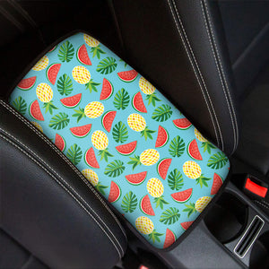 Tropical Watermelon And Pineapple Print Car Center Console Cover