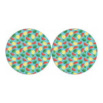 Tropical Watermelon And Pineapple Print Car Coasters