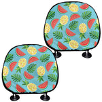 Tropical Watermelon And Pineapple Print Car Headrest Covers