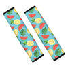 Tropical Watermelon And Pineapple Print Car Seat Belt Covers