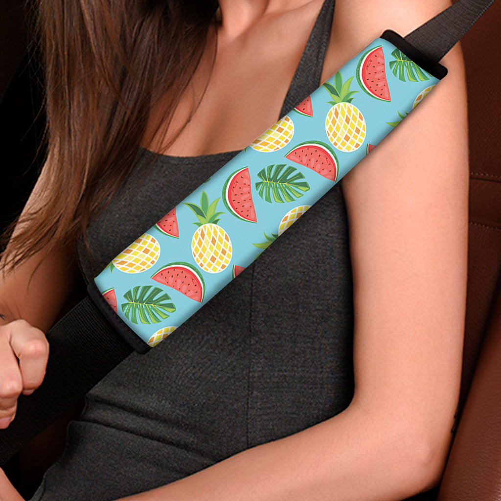 Tropical Watermelon And Pineapple Print Car Seat Belt Covers