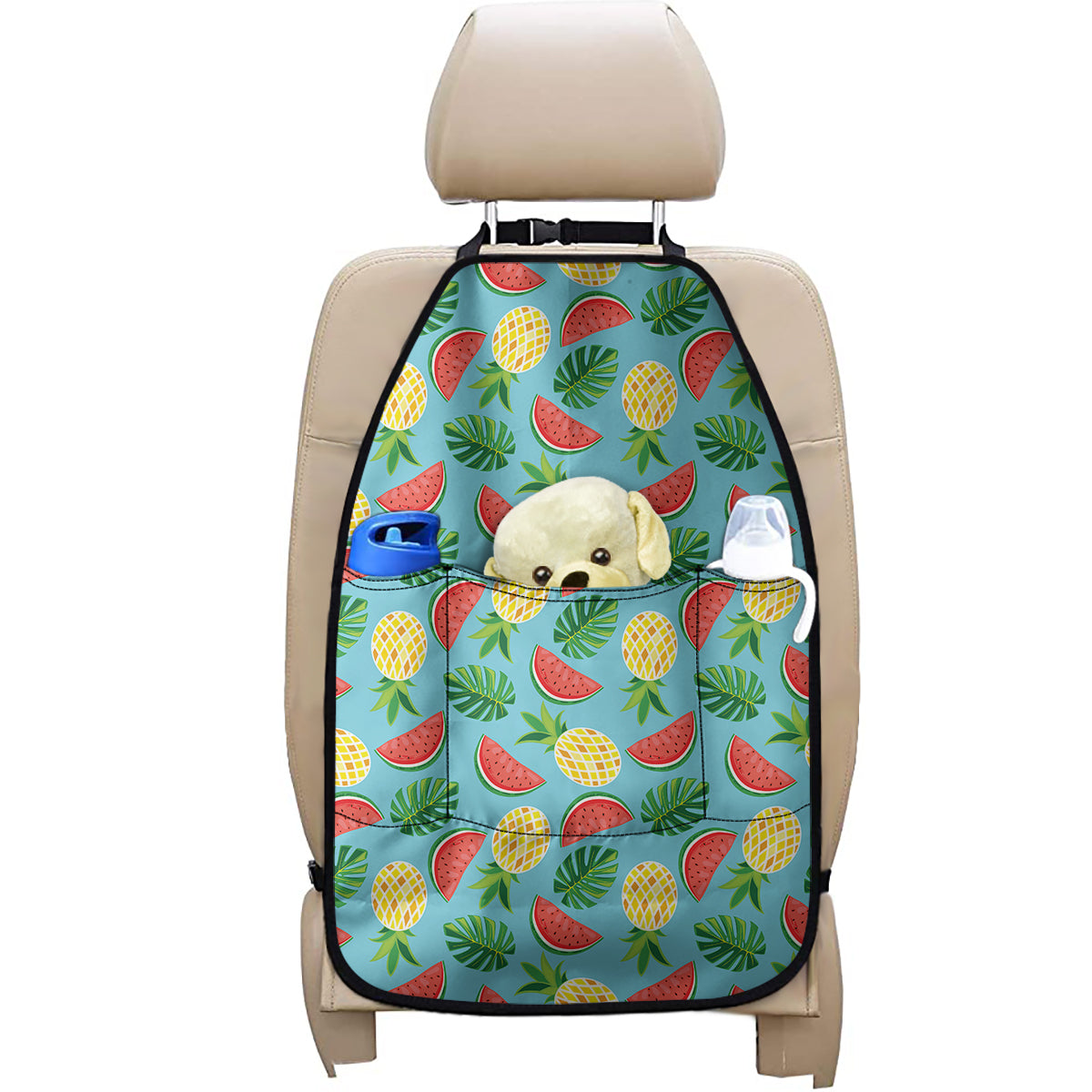 Tropical Watermelon And Pineapple Print Car Seat Organizers