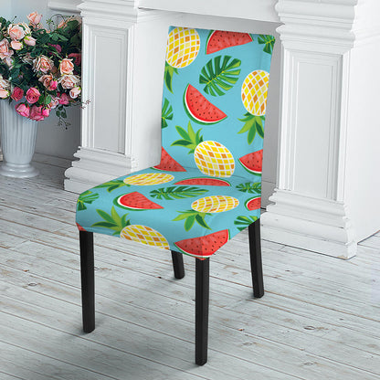 Tropical Watermelon And Pineapple Print Dining Chair Slipcover