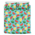 Tropical Watermelon And Pineapple Print Duvet Cover Bedding Set