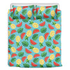 Tropical Watermelon And Pineapple Print Duvet Cover Bedding Set