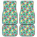 Tropical Watermelon And Pineapple Print Front and Back Car Floor Mats