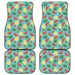Tropical Watermelon And Pineapple Print Front and Back Car Floor Mats